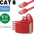IRENIS 5 adet 3 metre CAT6 Kablo Yassı Ethernet Network Lan Ağ İnternet Kablosu