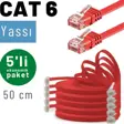 IRENIS 5 adet 50 cm CAT6 Kablo Yassı Ethernet Network Lan Ağ İnternet Kablosu