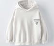 ERKEK ÇOCUK OXFORD MODELLİ KOL MANŞETLİ PAMUK KAPŞONLU SWEAT