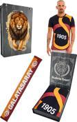 Galatasaray Orijinal Lisanslı Arma T-shirt + Şal (Atkı) Set Hediyelik Ahşap Kutulu