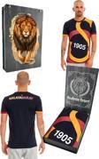 Galatasaray Orijinal Lisanslı Unisex Siyah Arma T-Shirt Gs Aslan Baskılı Hediyelik Ahşap Kutulu