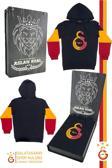 Galatasaray Orijinal Lisanslı Logo Siyah Kapüşonlu Çocuk Sweat Hediyelik Ahşap Kutulu