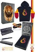 Galatasaray Orijinal Lisanslı Logo Siyah Kapüşonlu Çocuk Sweat Uçlu Kalem Bileklik Set Ahşap Kutulu