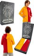 Galatasaray Orijinal Sarı Kırmızı Kapüşonlu Çocuk Sweat Hediyelik Ahşap Kutulu