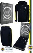 Fenerbahçe Orijinal Lisanslı Kapüşonlu Tam Fermuar Spor Sweat Hediyelik Ahşap Kutulu