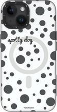 YoungKit İphone 15 Uyumlu Kılıf Magsafe Şarj Özellikli Polka Dot Desenli Spots Serisi Kapak Beyaz