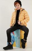 Lela Peluş Astarlı Kapüşonlu Slim Fit Şişme Unisex Çocuk Mont 5764516 SARI