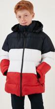 Lela İçi Peluş Astarlı Çıkarılabilir Kapüşonlu Şişme Erkek Çocuk Mont 57611967 LACİVERT-BEYAZ-KIRMIZI