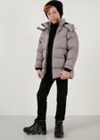 Lela Peluş Astarlı Çıkarılabilir Kapüşonlu Cepli Kışlık Erkek Çocuk Mont 5761587 AÇIK GRİ