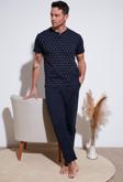 Buratti Pamuklu Beli Lastikli Regular Fit Kısa Kollu Erkek Pijama Takımı 6572009 LACİVERT