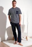 Buratti Pamuklu Regular Fit Kısa Kollu Erkek Pijama Takımı 6572010 LACİVERT