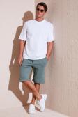 Buratti Belden Bağlamalı Pamuklu Cepli Regular Fit Erkek Short 5908041 ELMA YEŞİLİ