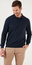 Buratti Pamuk Karışımlı Regular Fit Polo Yaka Erkek Kazak 456223 LACİVERT
