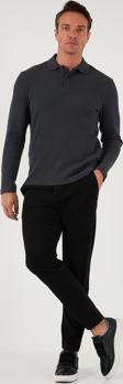 Buratti Streç Pamuklu Slim Fit Normal Bel Boru Paça Erkek Pantolon 674003 SİYAH