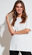 Lela Oversize Bisiklet Yaka Yırtmaç Detaylı Bayan Bluz 5863683 EKRU