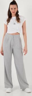 Lela Pamuklu Relaxed Fit Yüksek Bel Bol Paça Bayan Pantolon 673P1011 GRİ