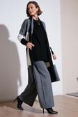 Lela Modest Regular Fit Renk Bloklu Uzun Tesettür Triko Bayan Hırka 4616172 SİYAH