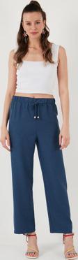 Lela Relaxed Fit Bol Paça Bayan Pantolon 5865826 İNDİGO