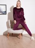 Lela Regular Fit Yumuşak Dokulu Kadife Bayan Pijama Takımı 6094200W4 MOR
