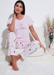 Lela Regular Fit Bisiklet Yaka Kısa Kollu Pijama Takım Bayan Pijama Takımı 6097310 TOZ PEMBE