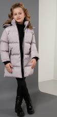 Lela Peluş Astarlı Yakası Suni Kürklü Çıkarılabilir Kapüşonlu Kışlık Kız Çocuk Mont 5760072 PUDRA
