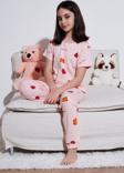 Lela % 100 Pamuk Bisiklet Yaka Kısa Kollu Kız Çocuk Pijama Takımı 6651002 PEMBE