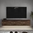 İnarch Dizayn Neon Led Işıklı Duvara Monte,3 Kapaklı Tv Ünitesi,Tv Sehpası Sandık Ceviz