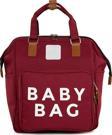 Bagmori Baby Bag Baskılı Cepli Anne Bebek Bakım Sırt Çantası Bordo