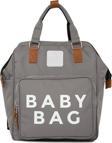 Bagmori Baby Bag Baskılı Cepli Anne Bebek Bakım Sırt Çantası Gri