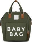 Bagmori Baby Bag Baskılı Cepli Anne Bebek Bakım Sırt Çantası Haki