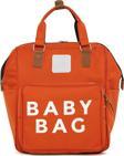 Bagmori Baby Bag Baskılı Cepli Anne Bebek Bakım Sırt Çantası Kiremit