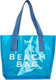 Bagmori Beach Bag Baskılı Şeffaf Plaj Çantası Mavi