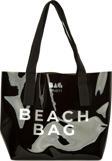 Bagmori Beach Bag Baskılı Şeffaf Plaj Çantası Siyah