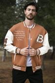 Buratti Oversize Kolej Yaka Cepli Bomber Erkek Ceket 628MNH171 KAHVE