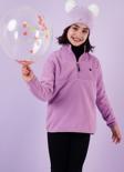 Lela Yumuşak Dokulu Fermuarlı Dik Yaka Şardonlu Kışlık Unisex Çocuk Polar 5905002 LİLA