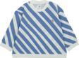 Jrmori Omzu Çıtçıtlı Verev Çizgi Baskılı Sweatshirt Mavi