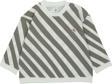 Jrmori Omzu Çıtçıtlı Verev Çizgi Baskılı Sweatshirt Gri