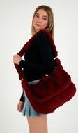 Mute Bag Vişne Toscana / Vişne Renk Peluş Kapaklı Postacı Çapraz Askılı Omuz Okul Çantası