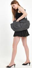 Mute Bag Gri Cep Detaylı Kanvas Tote Ayarlanabilir Sap /Geniş Iç Hacim / Kargo Cep