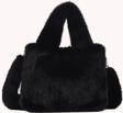 Mute Bag Siyah Uzun Saplı Peluş Çanta Çapraz / Elde Kullanım