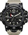 SMAEL Erkek Kol Saati Analog Dijital Spor Siyah Moda Trend Saat Haki Renk 1545