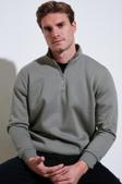 Buratti Pamuklu Regular Fit Yarım Fermuarlı Dik Yaka Erkek Sweat 59052592 AÇIK HAKİ