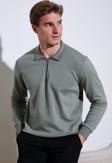 Buratti Pamuklu Regular Fit Yarım Fermuarlı Polo Yaka Erkek Sweat 5905789 AÇIK HAKİ