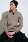 Buratti Pamuklu Regular Fit Yarım Fermuarlı Dik Yaka Erkek Sweat 59052592 Vizon Yeşili