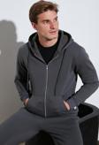 Buratti Slim Fit Kapüşonlu Fermuarlı İçi Tüylü Yumuşak Şardonlu Kışlık Erkek Sweat 5905340 ANTRASİT