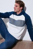 Buratti Pamuklu Regular Fit Renk Bloklu Kapüşonlu Erkek Sweat 5905771 İNDİGO