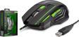 Hadron HDG30 3600dpi Ledli 1.44mt USB Kablolu Oyuncu Mouse - Siyah-Yeşil