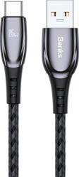Benks D40 Type-C USB Kablo 5A 25W Hızlı Şarj Kablosu 2 metre Data Kablo 480 Mbps Kumaş Örgü