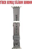 Tmax Apple Watch Uyumlu ( 2,3,4,5,6,7,8,9 44-45-49 Mm ) Fi̇Ber Kumaş Desenli̇ Si̇Li̇Kon Kordon