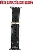 Tmax Apple Watch Uyumlu ( 2,3,4,5,6,7,8,9 44-45-49 Mm ) Fi̇Ber Kumaş Desenli̇ Si̇Li̇Kon Kordon
